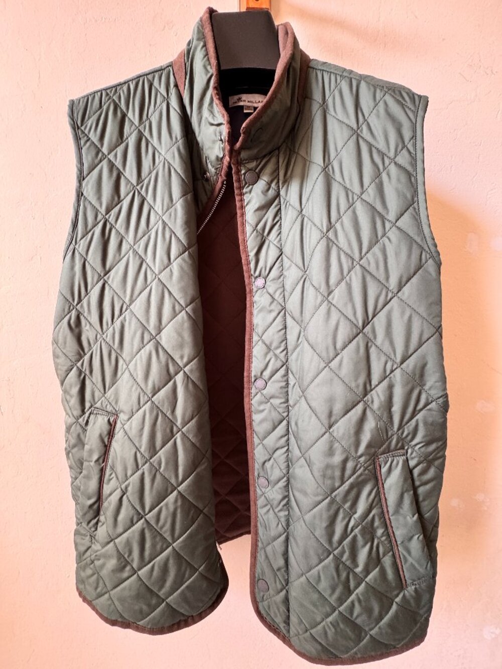 ***LIGHTLY USED*** Olive Green Peter Millar Men's Essex Quilted Vest